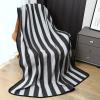 PuTian Merino Wool Blanket - 63" x 51" Thick Warm Soft Twin Bed Throw - Great for Camping, Outdoors, Travel, Car, Couch, All Seasons Grey Stripe view 3