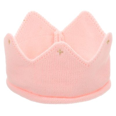 TOYANDONA 1pcs Baby Boy & Girl Birthday Party Knitted Crown Headband Toddler Knit Crochet Beanie Cap (Pink)