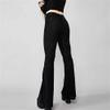 Vintage Floral Scratched Gothic Pants Velvet High Waist Skinny Flare Trousers for Women Autumn Winter Streetwear (Black 02, L) view 4