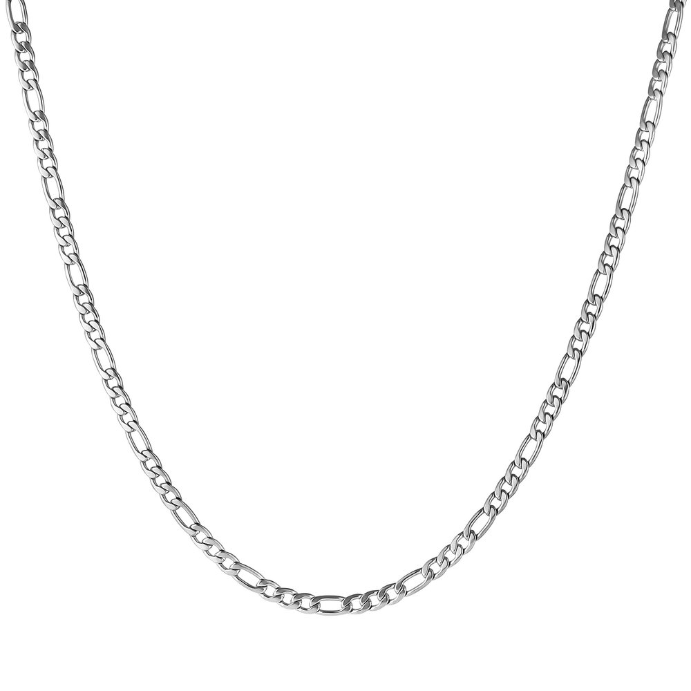 HZMAN Men Women 24k Real Gold Plated Figaro Chain Stainless Steel Necklace, Wide 3mm 5mm 7mm 9mm