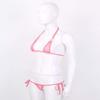 dPois Women's Micro Bra Top and Panty Bikini Sets Sheer Mesh Swimsuit Bathing Suit Pink OneSize view 3