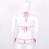 dPois Women's Micro Bra Top and Panty Bikini Sets Sheer Mesh Swimsuit Bathing Suit Pink OneSize view 4