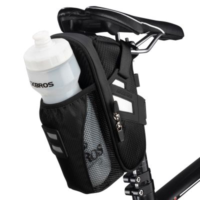 ROCKBROS Bike Saddle Bags with Water Bottle Pouch Waterproof Bike Bags Under Seat Pack for Mountain Road Saddle Bag Bicycles Storage Bag