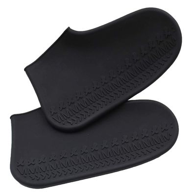 VOSAREA 1pair - Silicone Shoes Cover for Rain and Wear-Resistant Overshoes Unisex Footwear Protector for Outdoor Use Black
