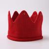 TOYANDONA 1pcs Baby Boy & Girl Birthday Party Knitted Crown Headband Toddler Knit Crochet Beanie Cap (Red) view 2