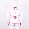 dPois Women's Micro Bra Top and Panty Bikini Sets Sheer Mesh Swimsuit Bathing Suit Hot Pink OneSize view 4