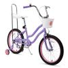 JOYSTAR 20 Inch Girls Bike with Training Wheels, Banana Seat Bicycle for Kids Ages 7-10 Years Old, Kids' Lowrider Bicycle with Front Handbrake and Coaster Brakes, High Rise Handlebar Purple view 1