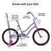 JOYSTAR 20 Inch Girls Bike with Training Wheels, Banana Seat Bicycle for Kids Ages 7-10 Years Old, Kids' Lowrider Bicycle with Front Handbrake and Coaster Brakes, High Rise Handlebar Purple view 2