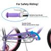 JOYSTAR 20 Inch Girls Bike with Training Wheels, Banana Seat Bicycle for Kids Ages 7-10 Years Old, Kids' Lowrider Bicycle with Front Handbrake and Coaster Brakes, High Rise Handlebar Purple view 3