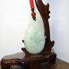 1.8" China Certified Grade A Nature Jadeite Jade Double Lucky Ruyi Hand Carved Necklace Pendant 2080 view 2