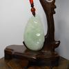1.8" China Certified Grade A Nature Jadeite Jade Double Lucky Ruyi Hand Carved Necklace Pendant 2080 view 3