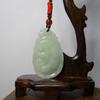 1.8" China Certified Grade A Nature Jadeite Jade Double Lucky Ruyi Hand Carved Necklace Pendant 2080 view 4