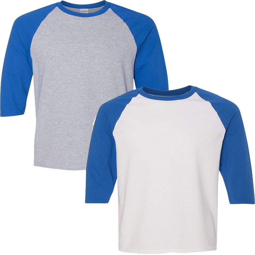 Gildan Mens Heavy Cotton -Sleeve Raglan (G570) 2XL-WRoyal-GreyRoyal