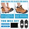 Ice Snow Traction Cleats Crampons Anti-Slip Snow Shoes Cleats Walking on Snow and Ice Winter Walking Boots Cleats for Men Women Hiking, Jogging (28 Steel Crampons,Szie XL) view 4