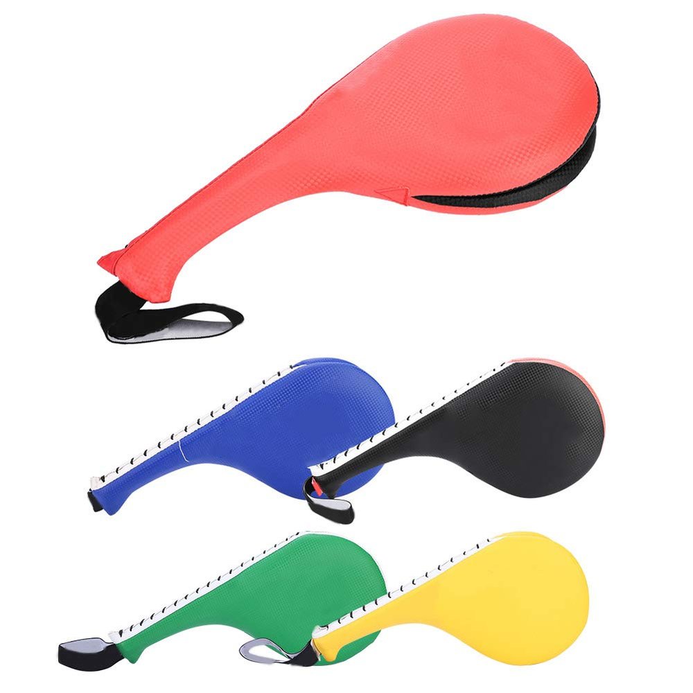 Kicking Pad, High Dense Sponge Double Clapper Taekwondo Kick Pad Striking Pad TKD Kicking Training Paddles with Wrist Strap for Karate Taekwondo Kickboxing Training(Black)