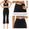 AFITNE Yoga Pants for Women Bootcut Capris with Pockets High Waisted Flare Workout Bootleg Yoga Crop Flared Long Athletic Gym Pants Black - XL view 3
