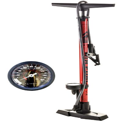 SURFAS FP-200 AF-T1 Bicycle Floor Pump Gloss Red One Size (Includes Air Gauge)