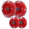 Wheelgoo 120mm 80mm Led Light Up Scooter Replacement Wheels - White Flashing- Compatible with Micro Mini, Maxi Deluxe, Globber 3-Wheeled Kid Kick Scooter, Set of 4 (Red) view 1