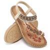 Ablanczoom Womens Sandals Flats Shoes: Comfortable Bohemian Beaded Dressy Summer Flat Casual Ankle Strap Elastic Slip on Beach Sandal view 1