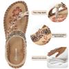 Ablanczoom Womens Sandals Flats Shoes: Comfortable Bohemian Beaded Dressy Summer Flat Casual Ankle Strap Elastic Slip on Beach Sandal view 4