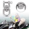 Swivel Shackle, Fydun Heavy Duty 304 Stainless Steel Swivel Ring Snap Rolling Shackle Device Replacement Accessories for Sailboat Spinnaker Halyard &Diving (6mm) view 2