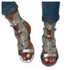 ZBYY Women's Open Toe Sandals Low Heel Gladiator Roman Rhinestone Covered Leaf Flame Wings Wedding Flat Sandals view 1