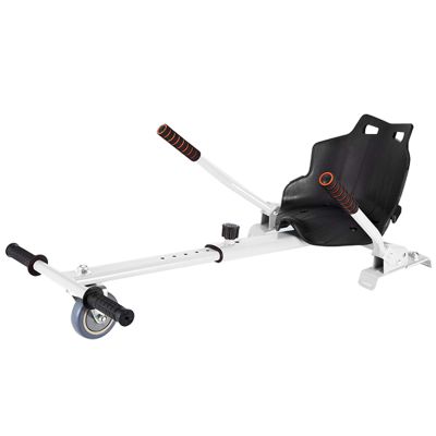 Anbt Hoverkart Seat Attachment Hoverboard Go Kart Adjustable Hoverkart Seat for Electric Self Balancing Scooters Transforms Your Hoverbords Into Go-kart Fits 8.5''/10.5''/13'' Hoverboard (White)