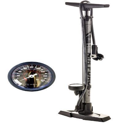 Surfas Bicycle Floor Pump Gloss Gray One Size FP-200 AF-T1 [with Air Gauge]