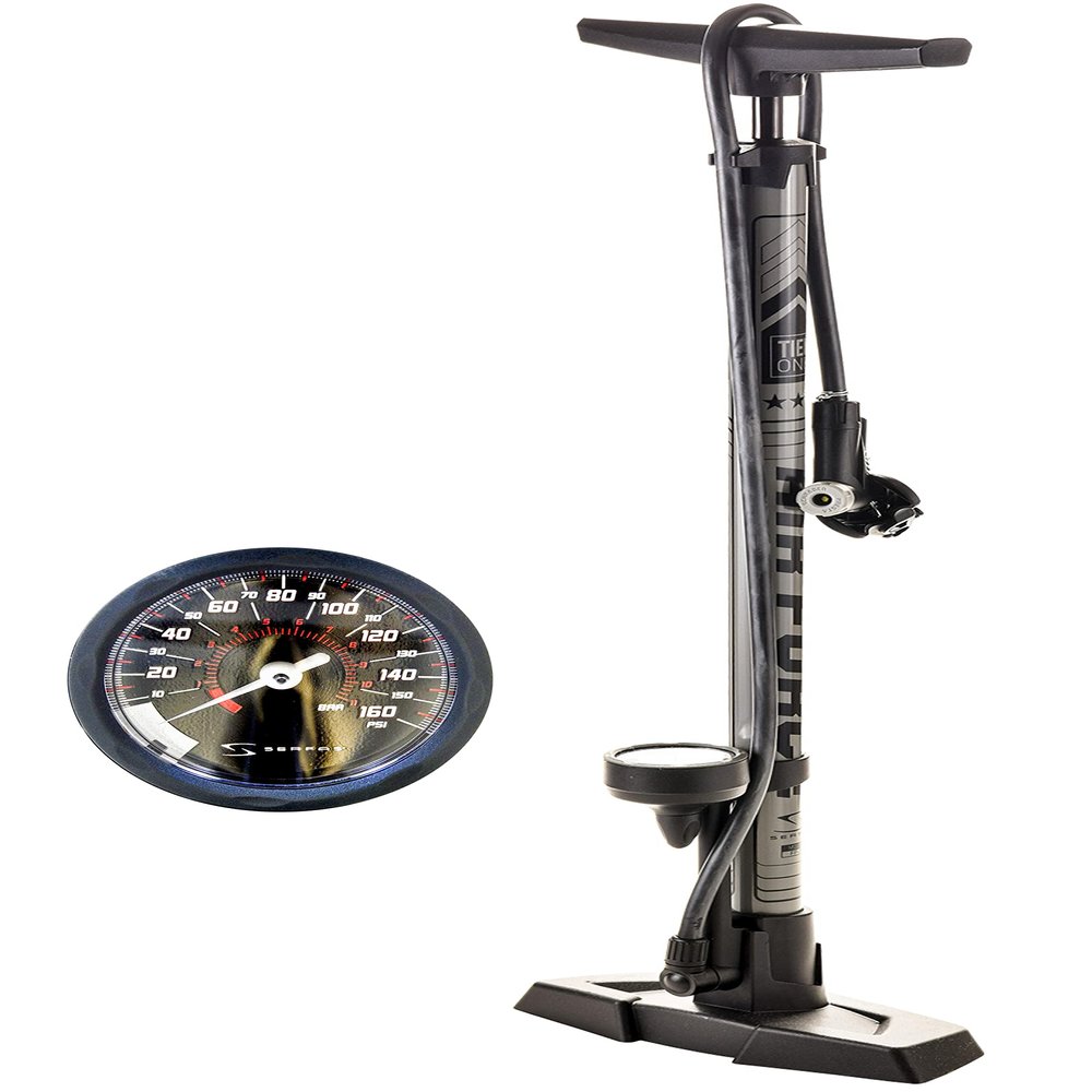 Surfas Bicycle Floor Pump Gloss Gray One Size FP-200 AF-T1 [with Air Gauge]