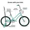 JOYSTAR 20 Inch Kids Bike with Training Wheels, Banana Seat Bicycle for Girls Ages 7-10 Years Old, Kids' Lowrider Bicycle with Front Handbrake and Coaster Brakes, High Rise Handlebar Green view 2