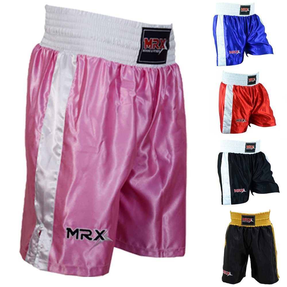Men Boxing Shorts for Boxing Training Fitness Gym Cage Fight MMA Mauy Thai Kickboxing Trunks Clothing Pink X-Small