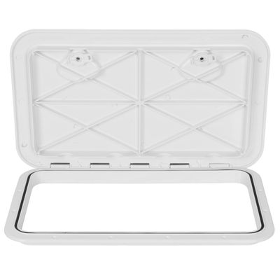 ECOTRIC 24" x 14" Deck Marine Access Hatch & Lid Durable Boat Hatch 180 Hinge Strong Recessed Handle Marine Caravan RV White Rectangle(606mm x 353mm) Plastic