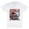 America's Highways Route 66 V-Neck T-Shirt Truck Driver Mechanic Teamster Tee White Small view 1