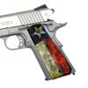 Compatible Replacement for 1911 Premium Gun Grips Colt Gov. & Clones Taurus, S&W, Springfield, Rock Island Full Size w/Texas Flag Bonus 4 Gold Screws view 2