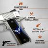 Compatible Replacement for 1911 Premium Gun Grips Colt Gov. & Clones Taurus, S&W, Springfield, Rock Island Full Size w/Texas Flag Bonus 4 Gold Screws view 4