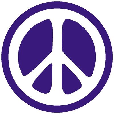 Reverse Peace Sign - Vinyl Cutout Sticker (3.25" X 3.25") (Red)