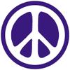 Reverse Peace Sign - Vinyl Cutout Sticker (3.25" X 3.25") (Red) view 1