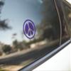 Reverse Peace Sign - Vinyl Cutout Sticker (3.25" X 3.25") (Red) view 2