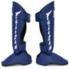 Fairtex SP7 Muay Thai Shin Guards for Men, Women, Kids | Shinguards Made with Syntek Leather & are Premium, Lightweight & Durable | Detachable shin & Foot Protector- Small, Blue view 3