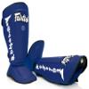 Fairtex SP7 Muay Thai Shin Guards for Men, Women, Kids | Shinguards Made with Syntek Leather & are Premium, Lightweight & Durable | Detachable shin & Foot Protector- Small, Blue view 4