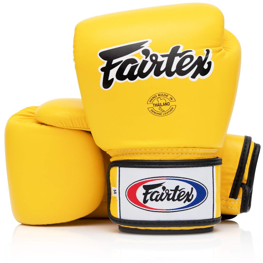 Fairtex BGV1 Muay Thai Boxing Training Sparring Gloves for Men, Women, Kids| Premium Quality, Light Weight & Shock Absorbent 8 oz Boxing Gloves -Yellow
