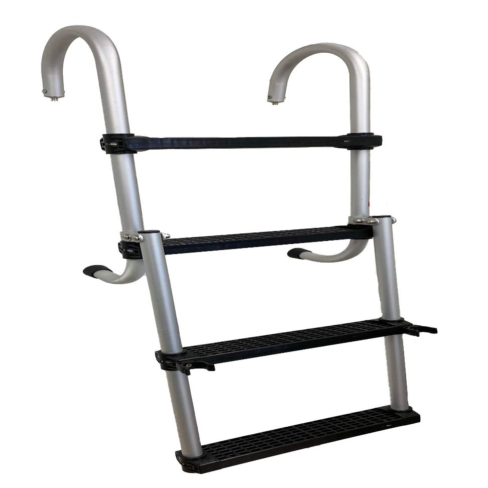 classAcustoms B4 Marine Pontoon Boat 4 Step Folding Boarding Ladder Speed Boat Fish and Ski