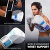 Hayabusa T3 Boxing Gloves for Men and Women Wrist and Knuckle Protection, Dual-X Hook and Loop Closure, Splinted Wrist Support, 5 Layer Foam Knuckle Padding - White/Iridescent, 16 oz view 4