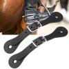 SALUTUYA 1 Pair Spur Straps, Non-Slip Leather Spur Straps Adult Spurs Leather Belt Western Boot Straps Cowboy Boot Straps Horse Riding Accessories(Black) view 3