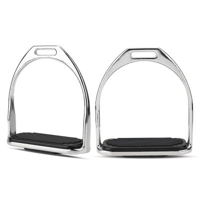 Comfortable 4.8" Iron Stirrups, Western Horse Riding Stirrups with Rubber Pad for Safe and Comfortable English Saddle Use