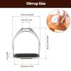 Comfortable 4.8" Iron Stirrups, Western Horse Riding Stirrups with Rubber Pad for Safe and Comfortable English Saddle Use view 2