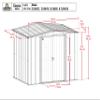 Arrow Classic Steel Storage Shed, 8x6, Flute Grey view 3