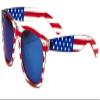 V.W.E. Classic American Patriot Flag Mirror Sunglasses USA - Transparent Frame (Blue Mirror) view 1