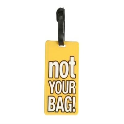 Luggage Tag "Not Your Bag" with Address Card Holder and Adjustable Straps - Yellow