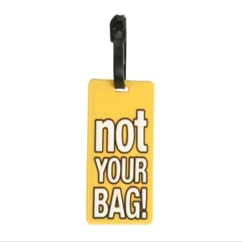 Luggage Tag "Not Your Bag" with Address Card Holder and Adjustable Straps - Yellow